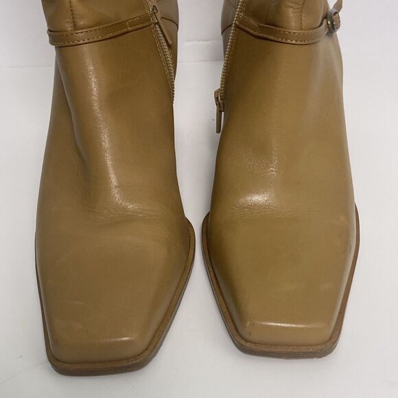 MARKON Women’s Ankle Boots Sz 10M Beige Side Zip 3.25in Heel Square Toe - Picture 3 of 8